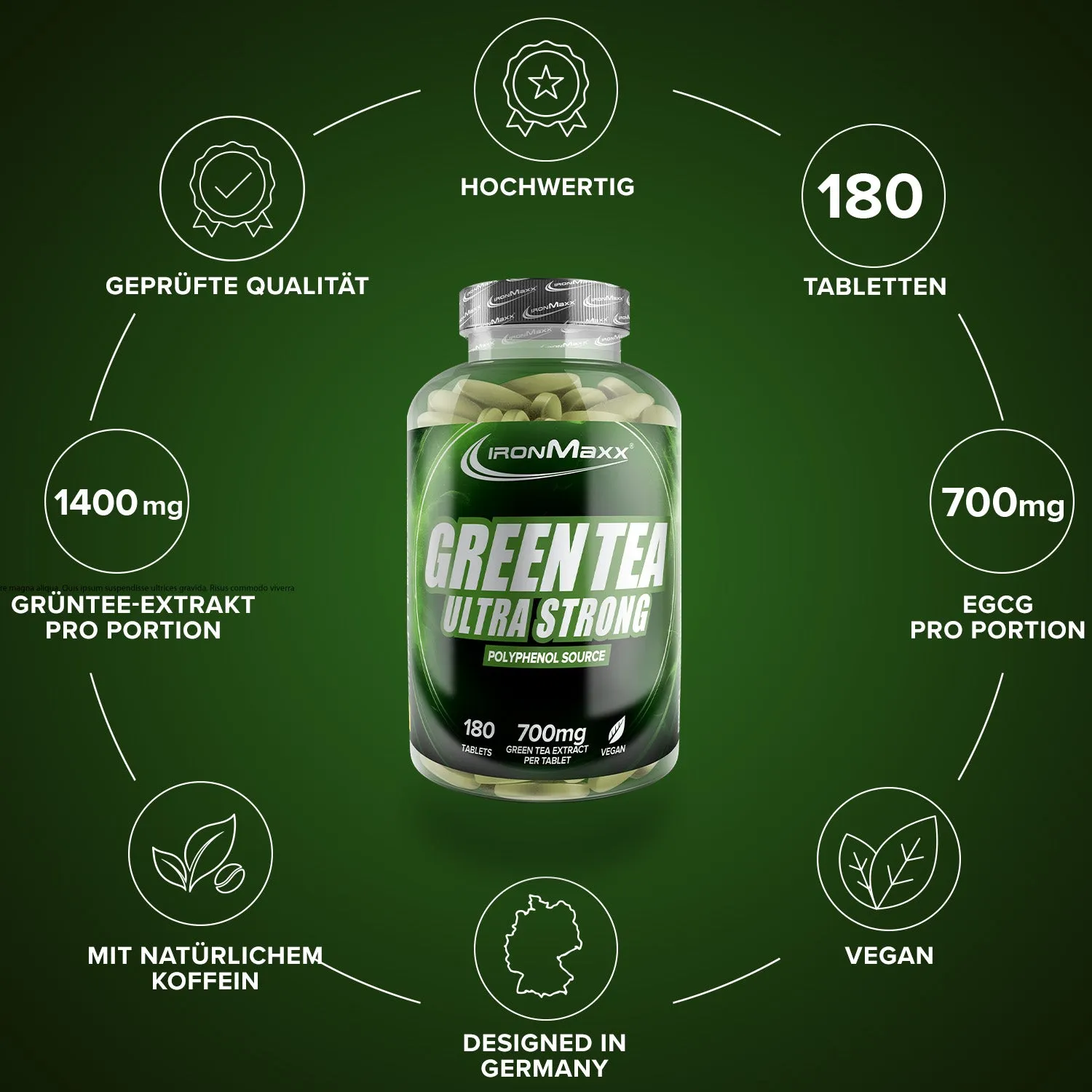 Iron Maxx Green Tea Ultra Strong Tabletten 180 Stk. Grüner Tee Extrakt