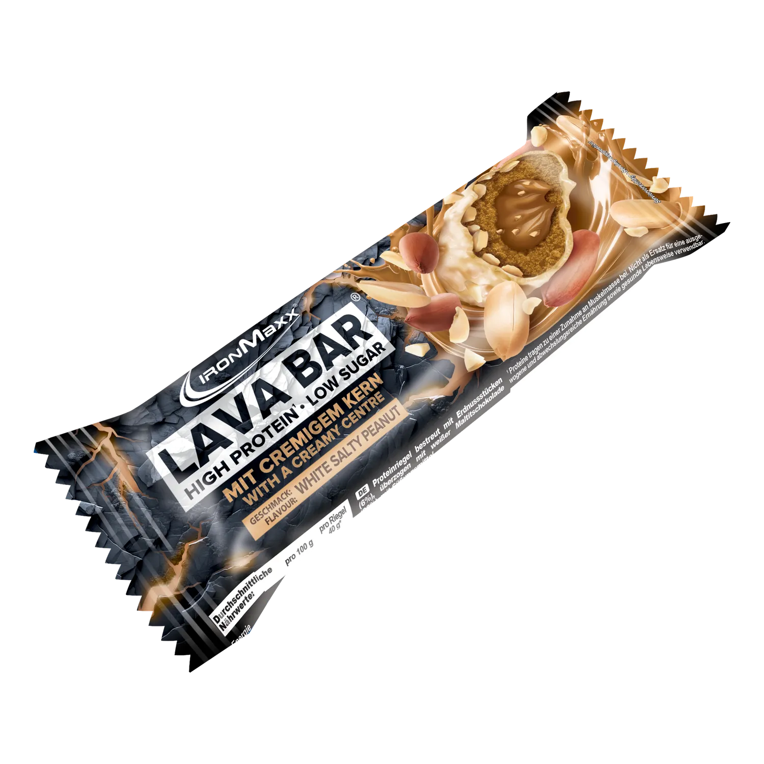 Iron Maxx Lava Bar Proteinriegel White Salty Peanut 18 x 40 g proteinreich