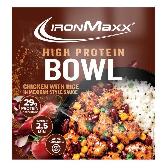 Iron Maxx High Protein Bowl 420 g Chicken with Rice Mexican Style Proteinmahlzeit