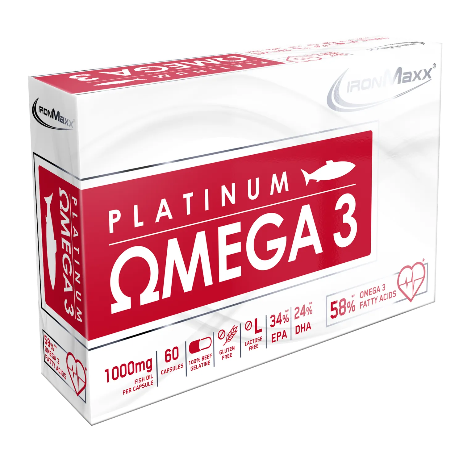 Iron Maxx Platinum Omega 3 Kapseln 60 Stück EPA DHA Fischöl