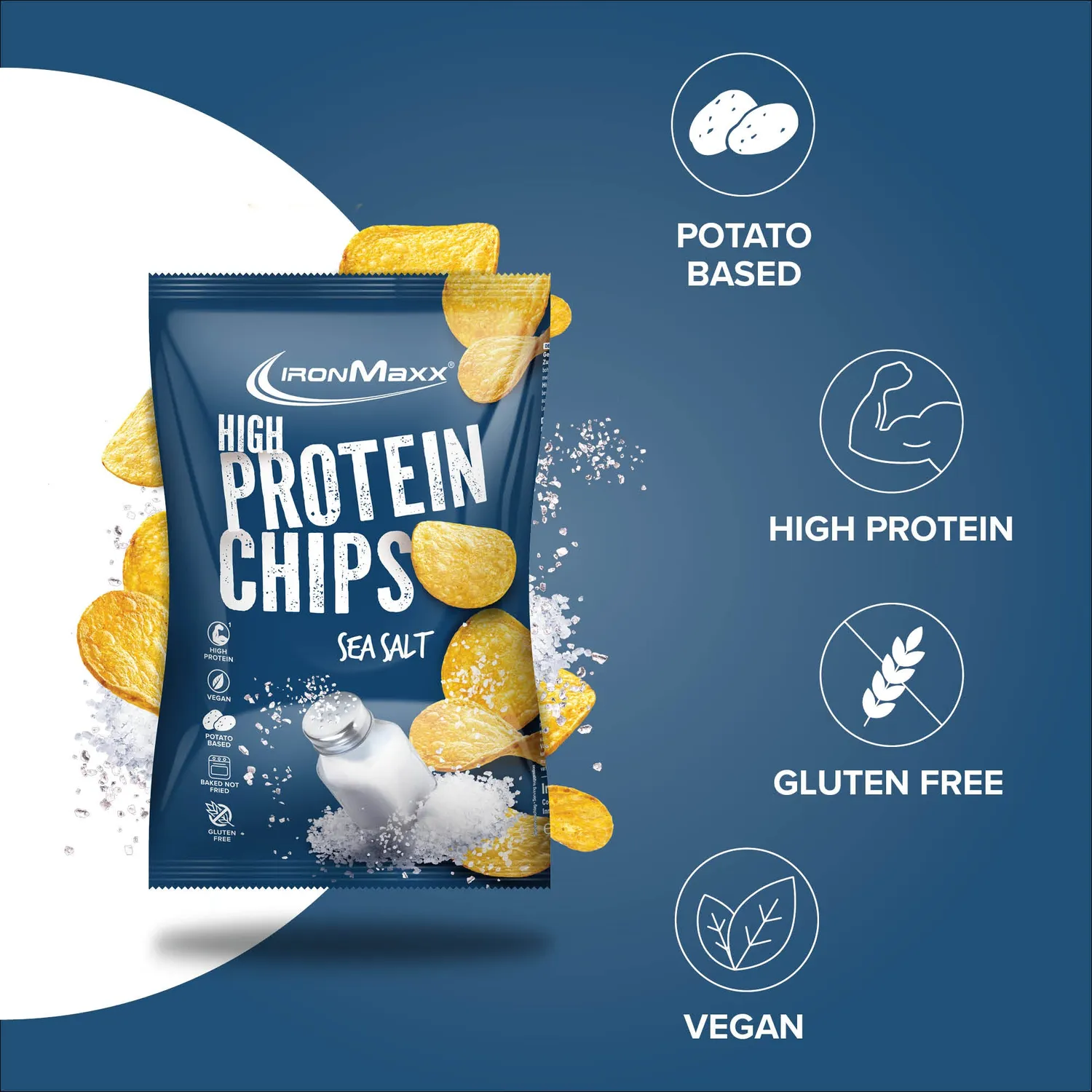 Iron Maxx High Protein Potato Chips Sea Salt 60g vegan