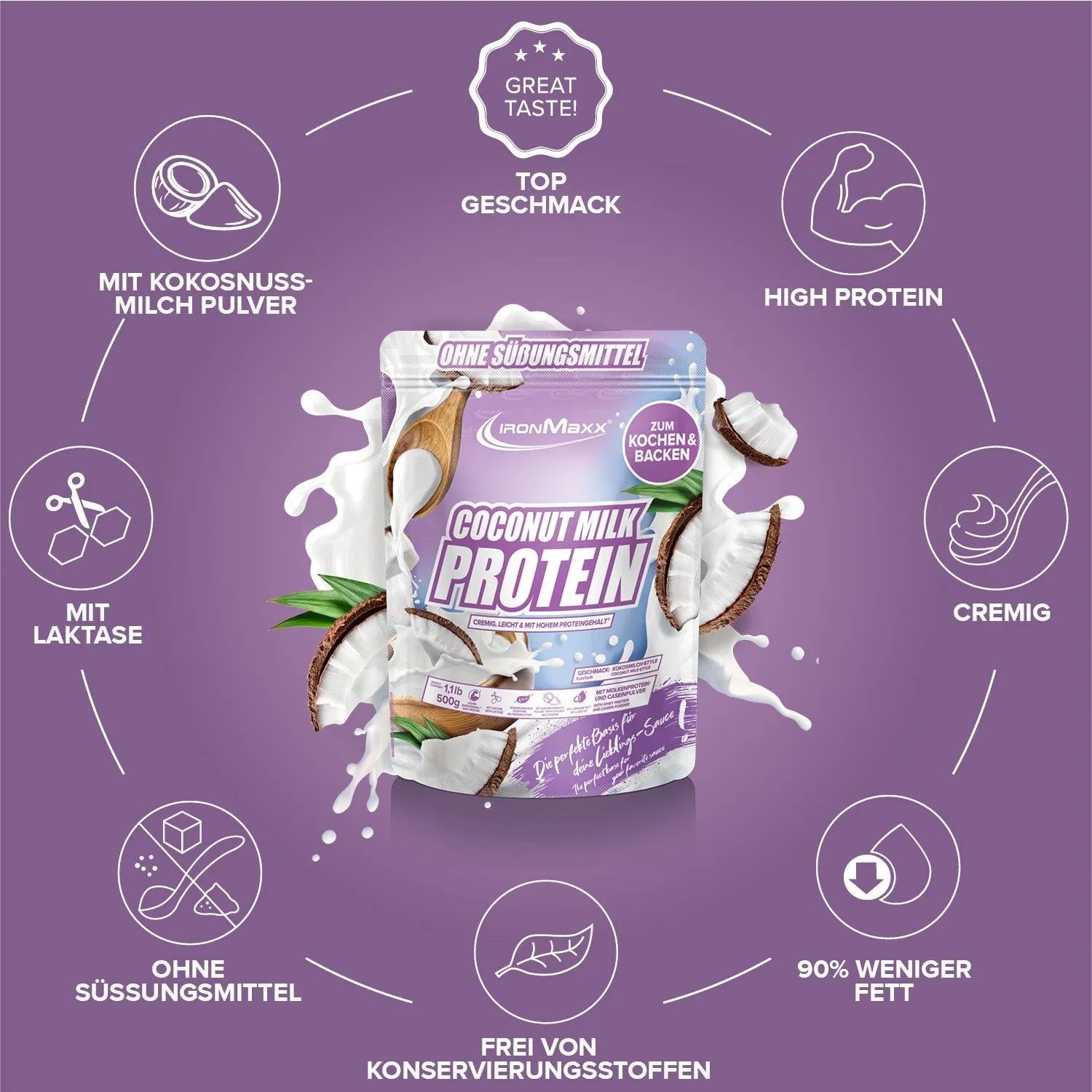 Iron Maxx Coconut Milk Protein Pulver 500g Kokosmilch