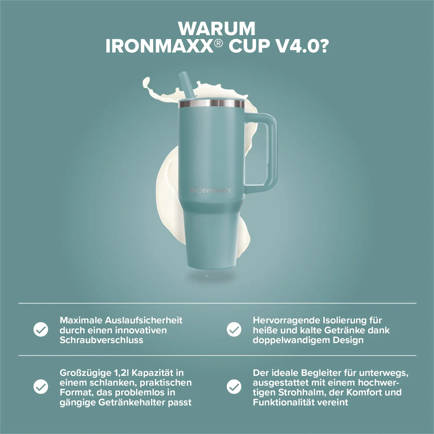 Iron Maxx Cup V4.0 Becher 1200ml Skystrike isoliert