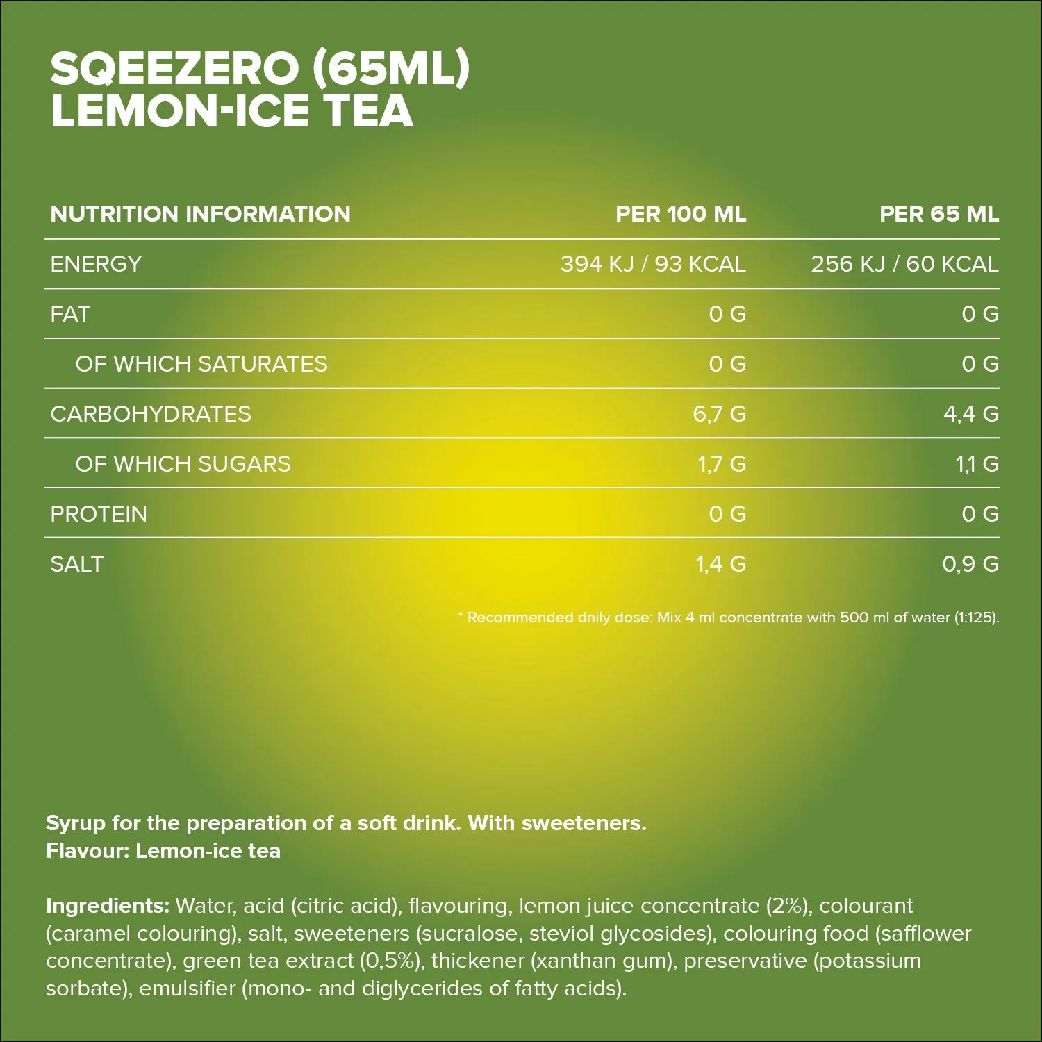 Iron Maxx SqueeZero Sirup Lemon Ice Tea 65 ml zuckerfrei
