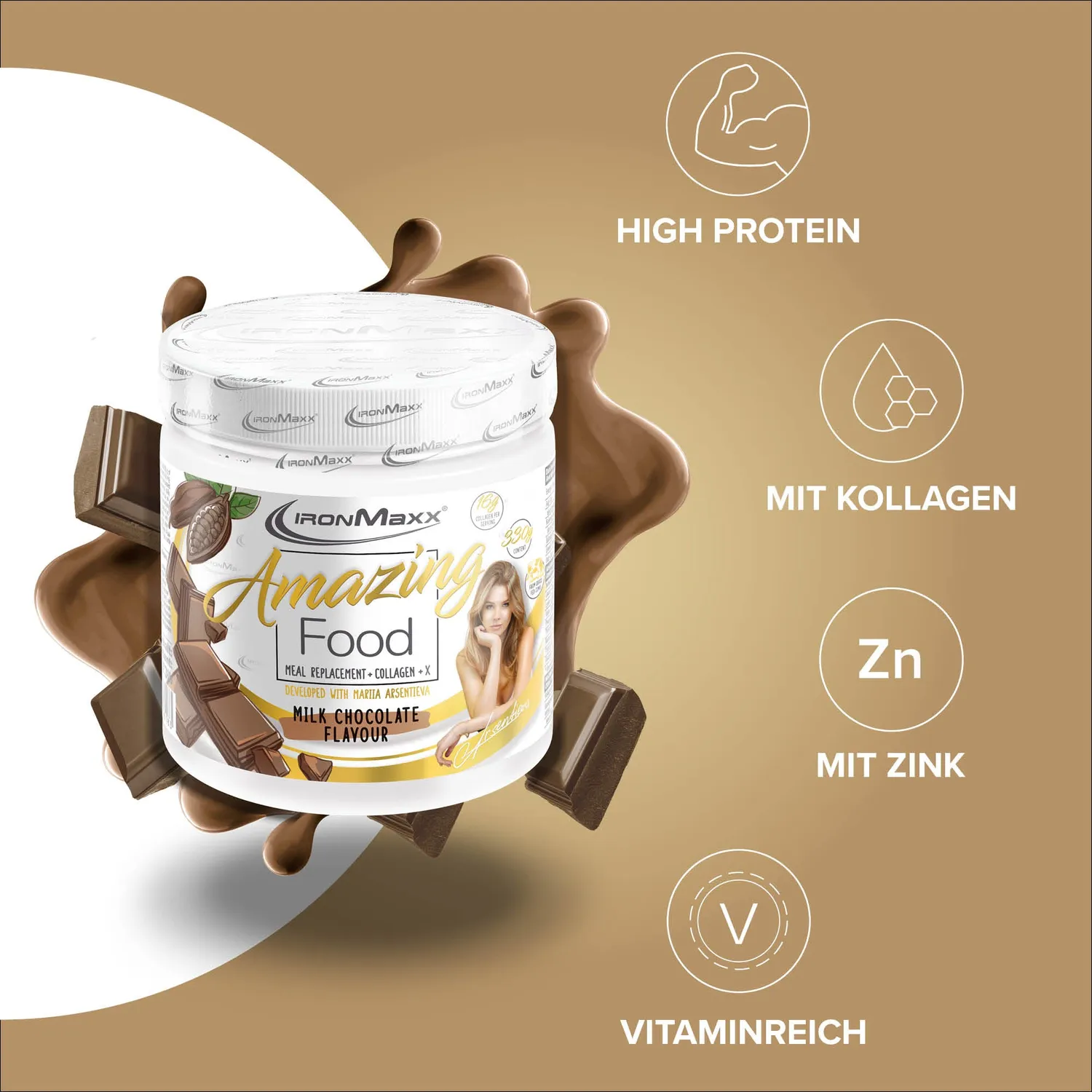 Iron Maxx Amazing Food 330g Milk Chocolate Diätpulver