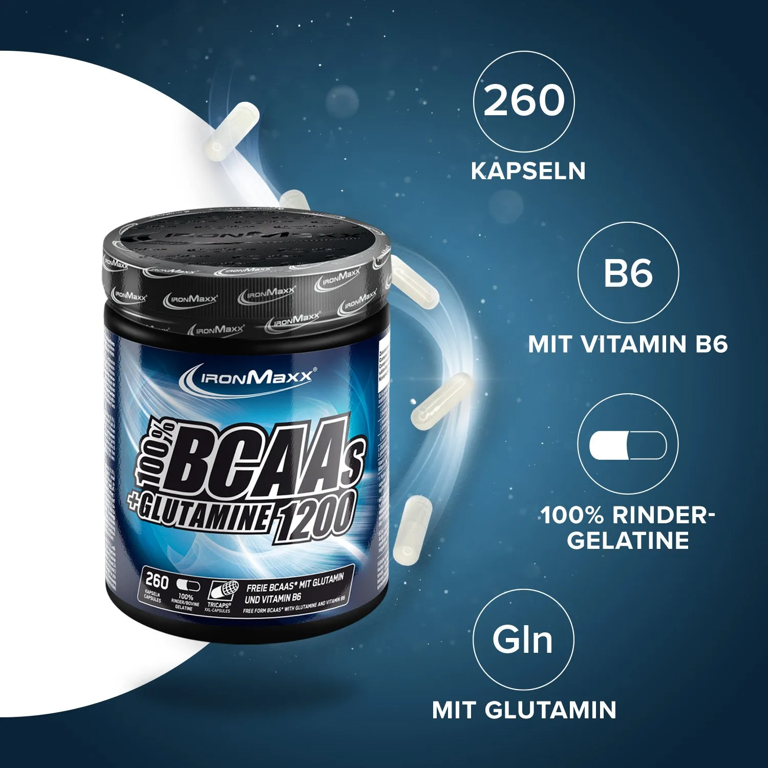 Iron Maxx BCAAs + Glutamin 1200 260 Tricaps® Kapseln