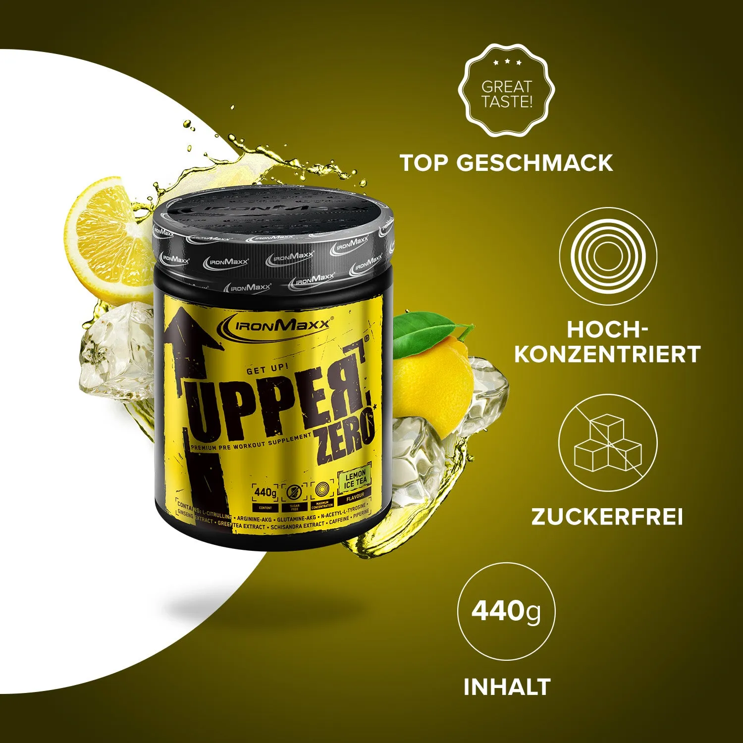 Iron Maxx Upper Zero 440 g Trainingsbooster Lemon Ice Tea