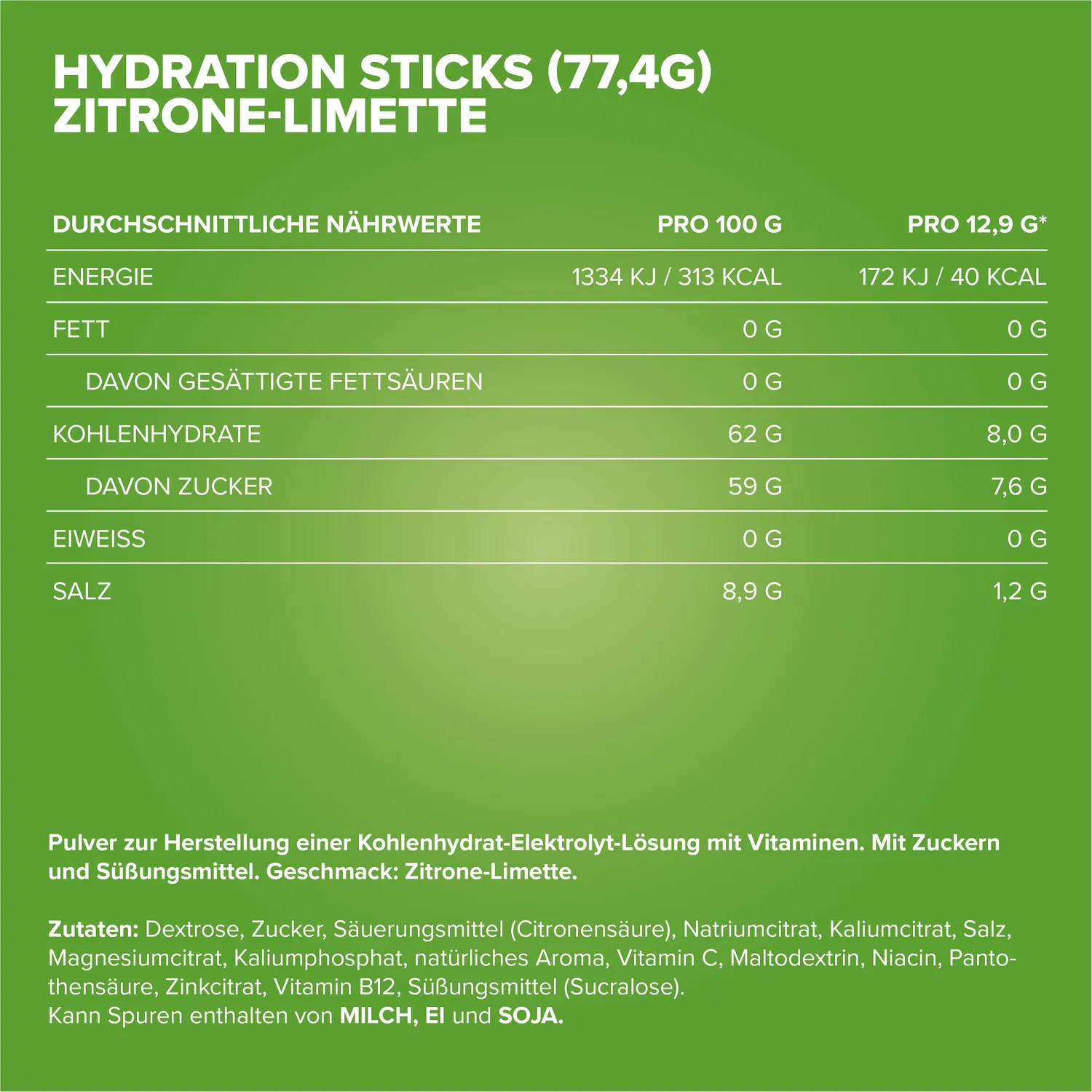 Iron Maxx Hydration Sticks Elektrolytpulver Zitrone-Limette 6x12,9g vegan