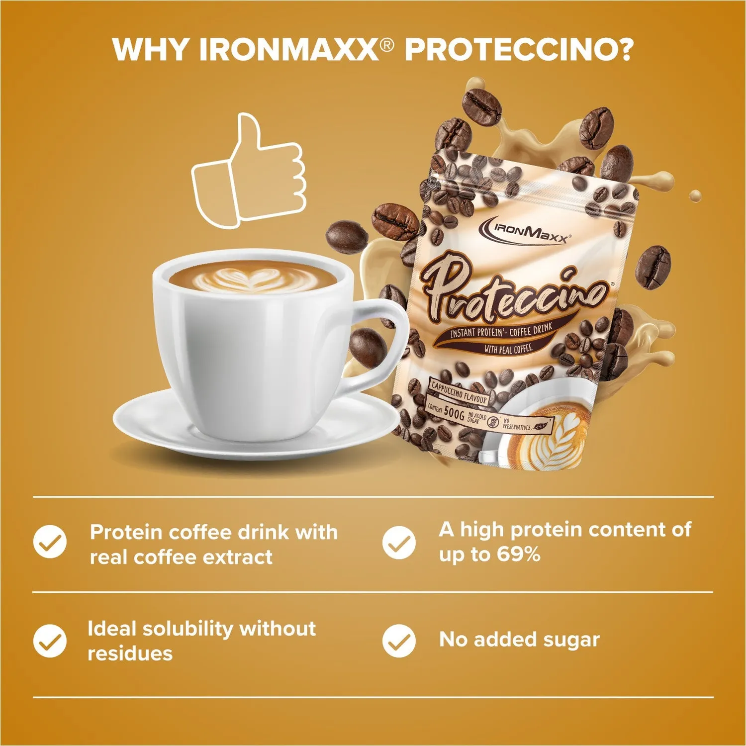 Iron Maxx Proteccino 4er Bundle 2 Sorten mit Shaker
