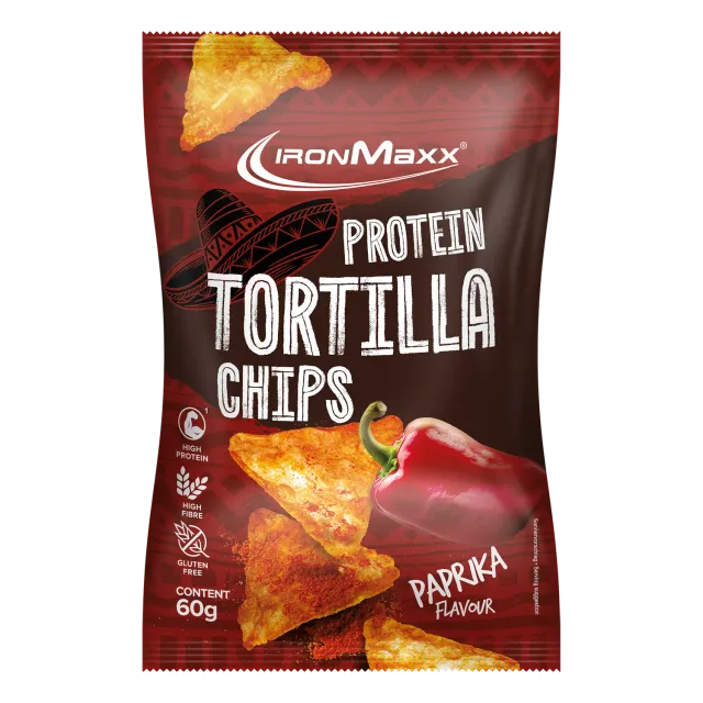 Iron Maxx Protein Tortilla Chips 2.0 60 g Paprika vegan gebacken