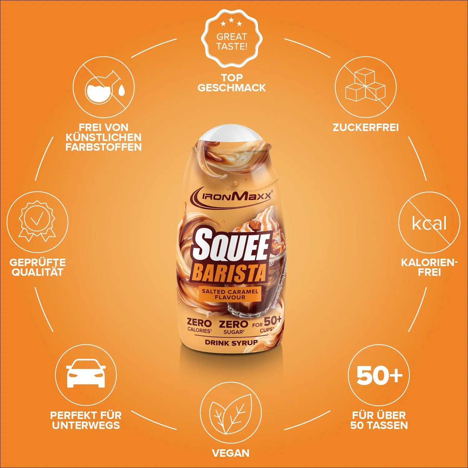 Iron Maxx SqueeBarista Sirup 65 ml Salted Caramel zuckerfrei