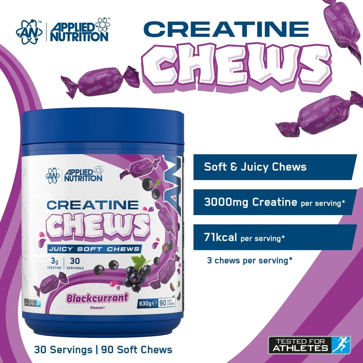 Applied Nutrition Creatine Chews Kreatin-Kautabletten Mixed 90 Stück