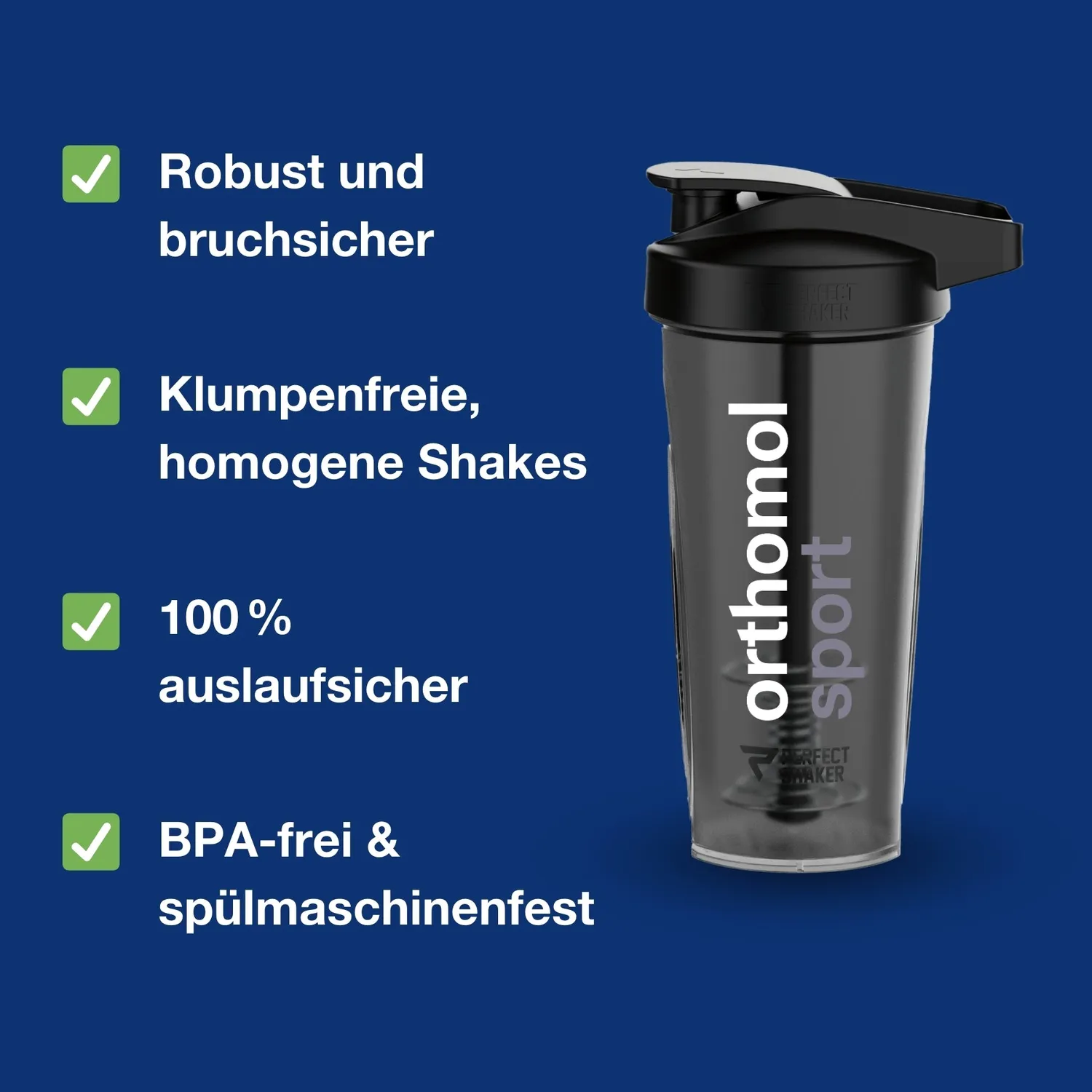 Orthomol Sport Black Edition Shaker 800 ml – auslaufsicher