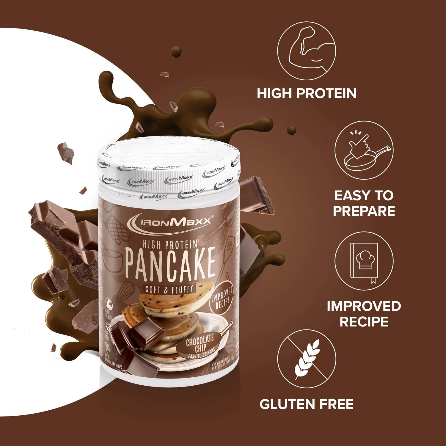 IronMaxx High Protein Pancake Pfannkuchenmix 450g Chocolate Chip
