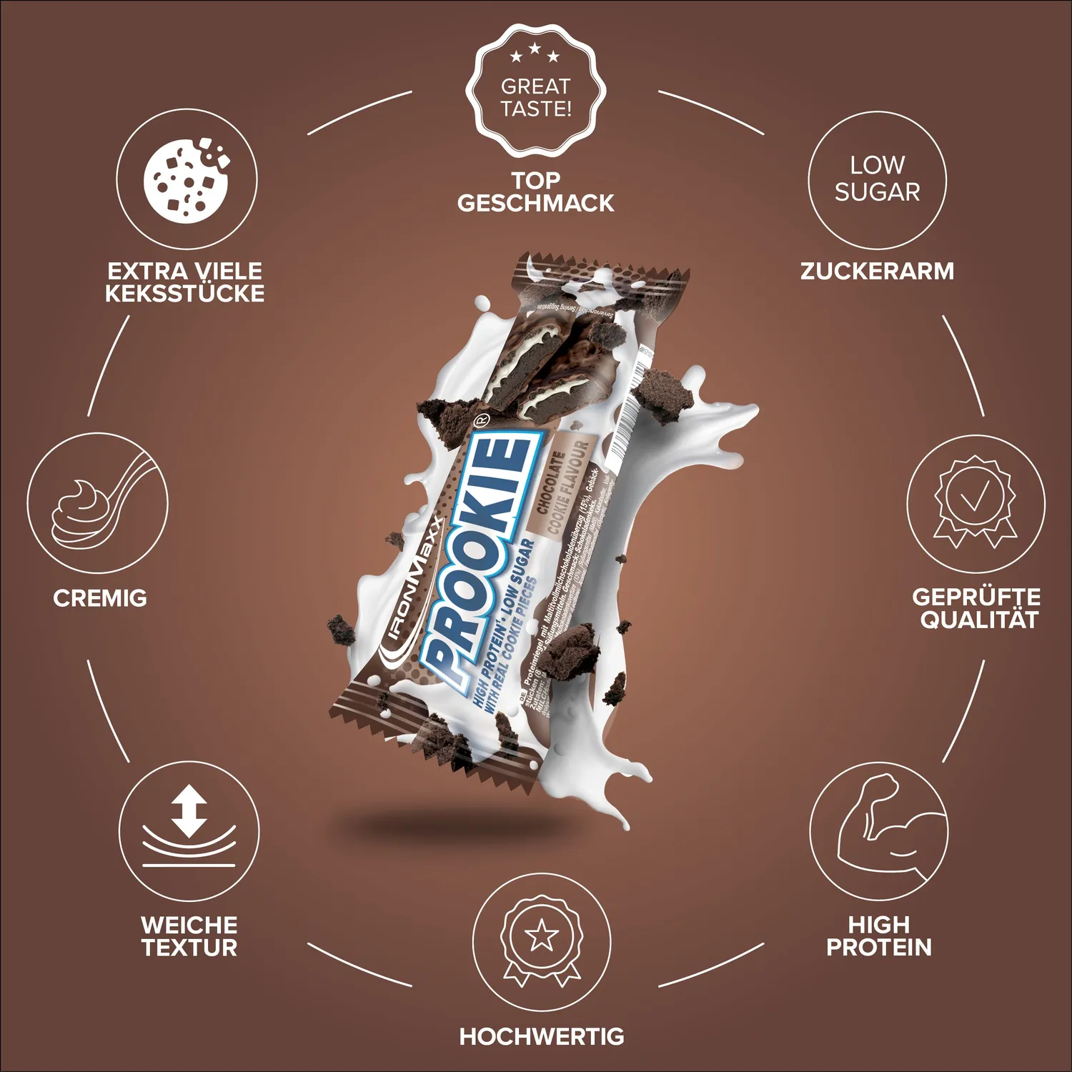 Iron Maxx Prookie 45g Proteinriegel Chocolate Cookie Crunch