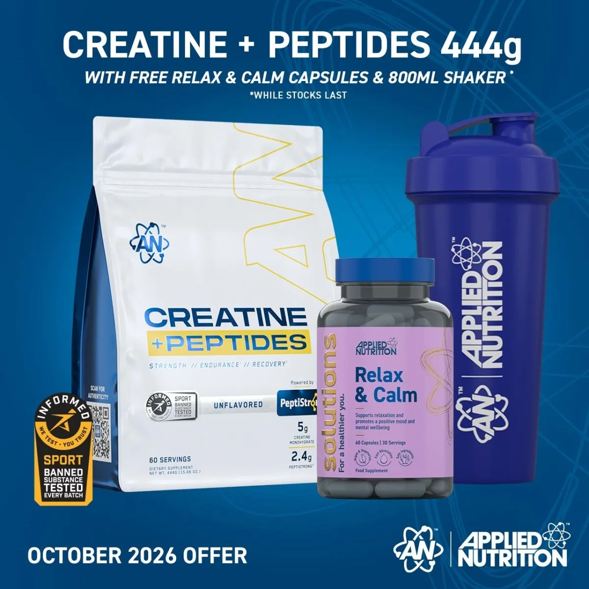 Applied Nutrition Performance Kreatin Pulver 222g Monohydrat Peptid