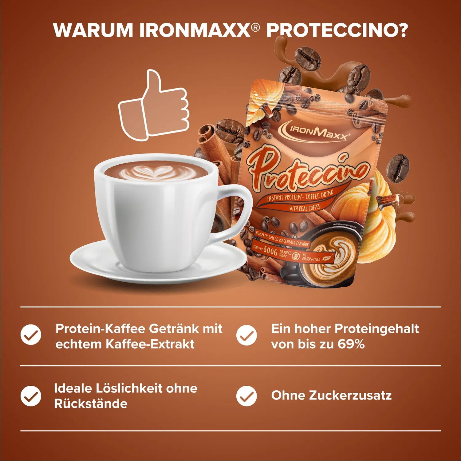 Iron Maxx Proteccino Proteinpulver 500g Pumpkin Spice