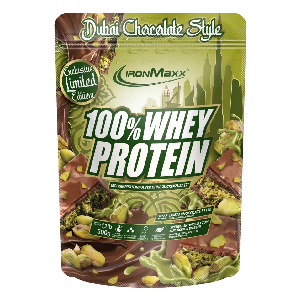 Iron Maxx 100% Whey Protein Pulver 500 g Dubai Chocolate Style
