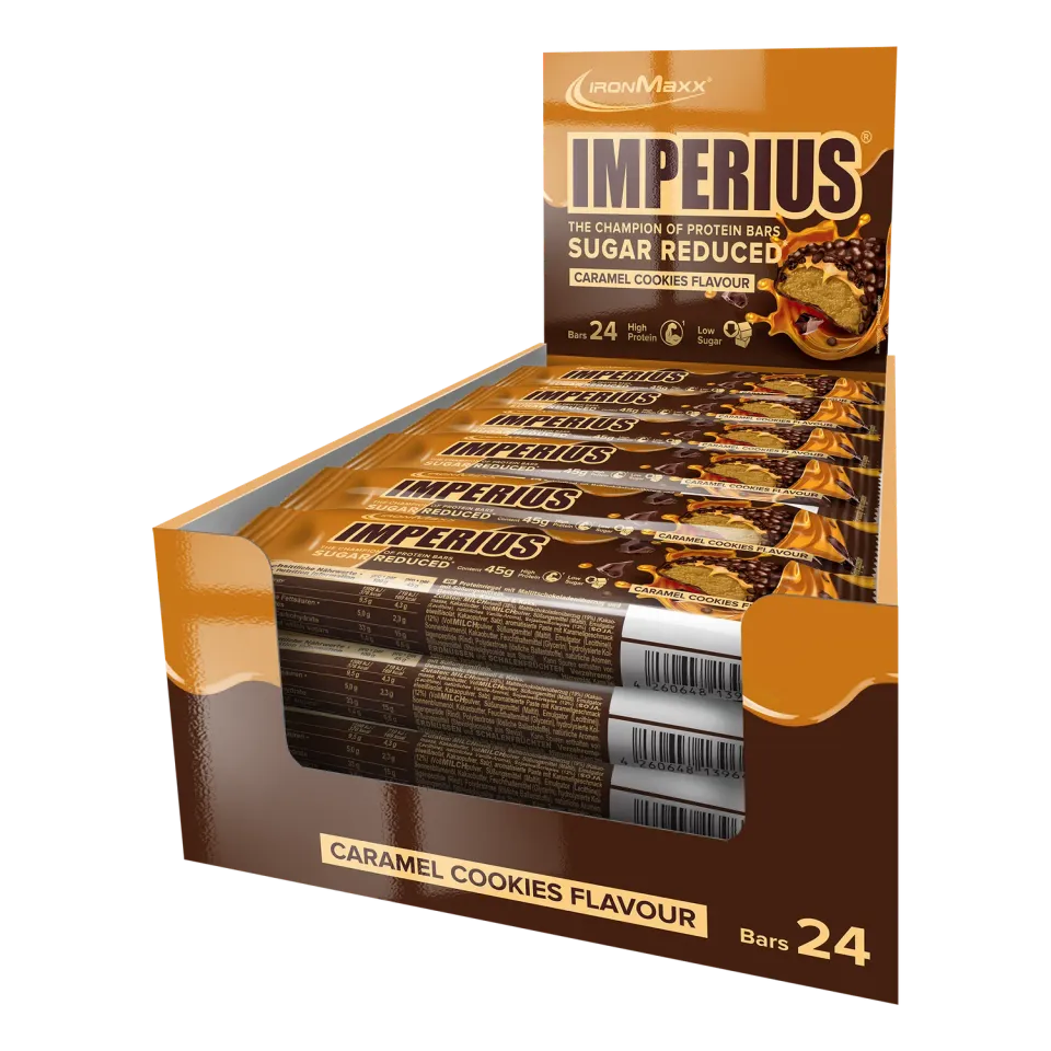 Iron Maxx Imperius Caramel Cookie Proteinriegel 24x45g Tray