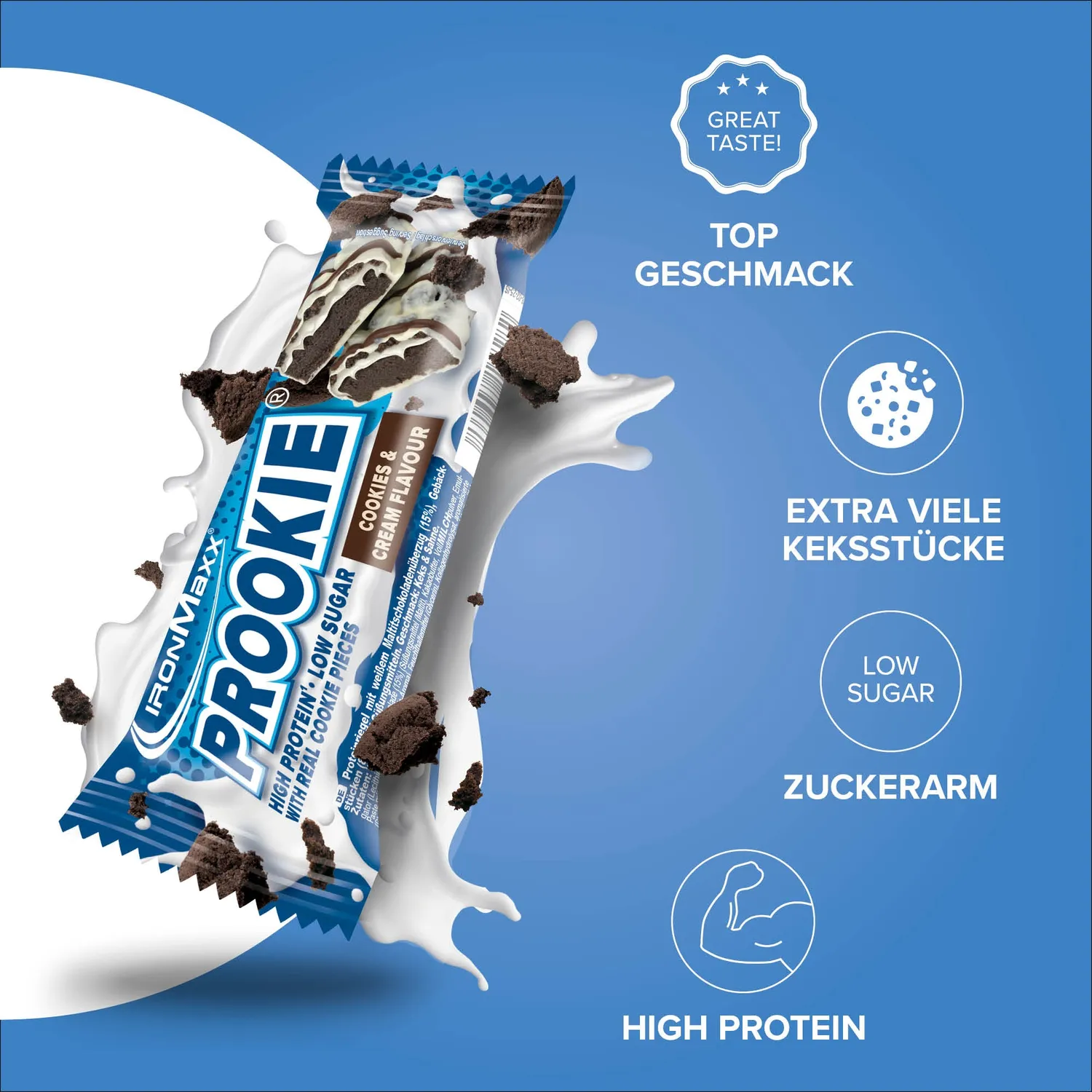 Iron Maxx Prookie Protein-Cookie Cookies & Cream 16x45g zuckerarm
