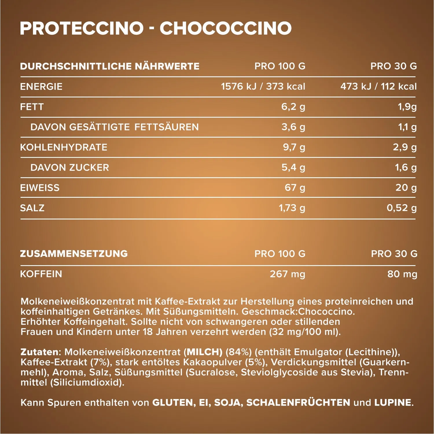 Iron Maxx Proteccino Proteinpulver Chocolate 500 g mit Kaffee