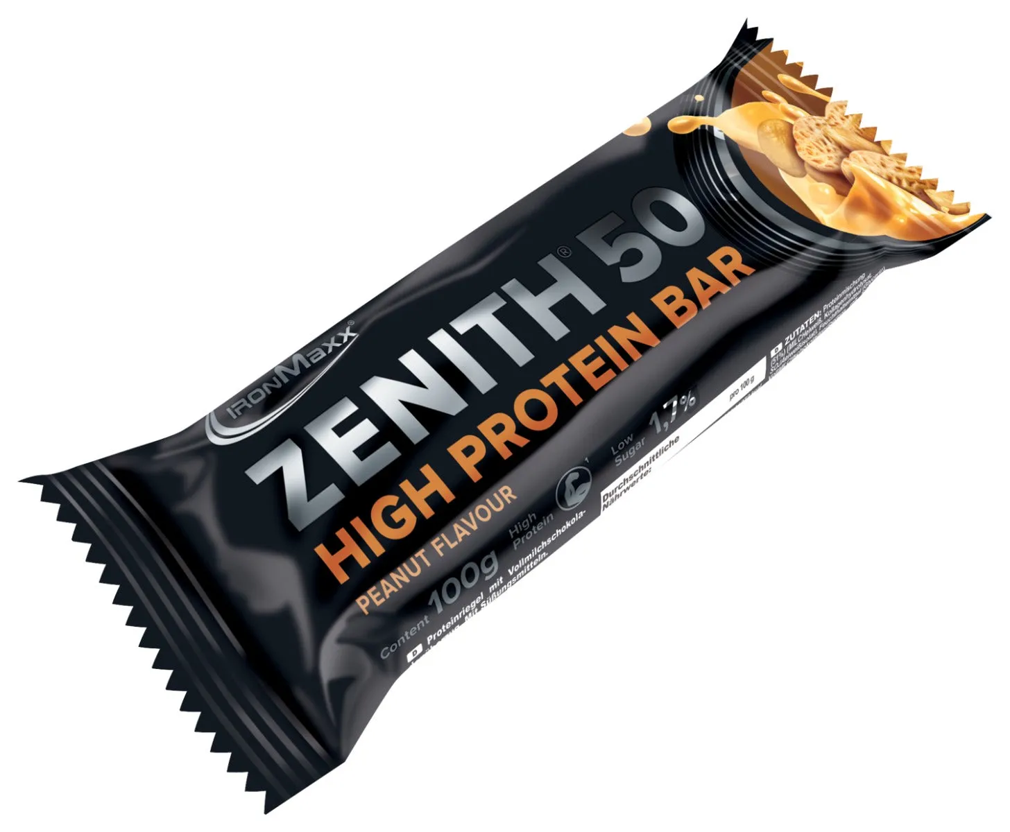 Iron Maxx ZENITH 50 Protein Riegel 12 x 100 g Erdnuss