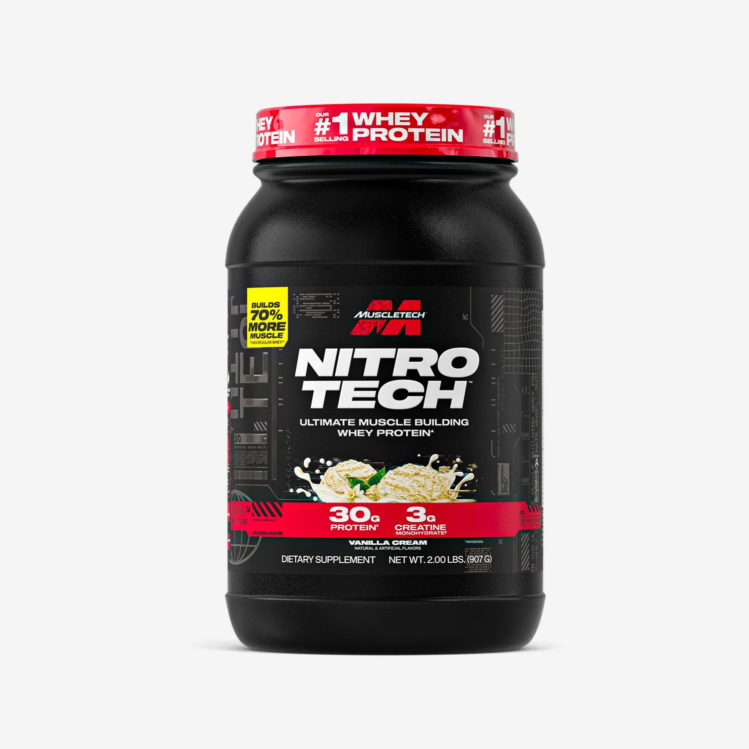 MuscleTech Nitro-Tech Whey Protein Pulver 2 lb Milk Chocolate mit Kreatin
