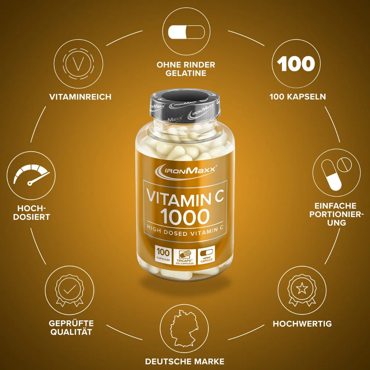 Iron Maxx Vitamin C 1000 Kapseln 100 Stück hochdosiert