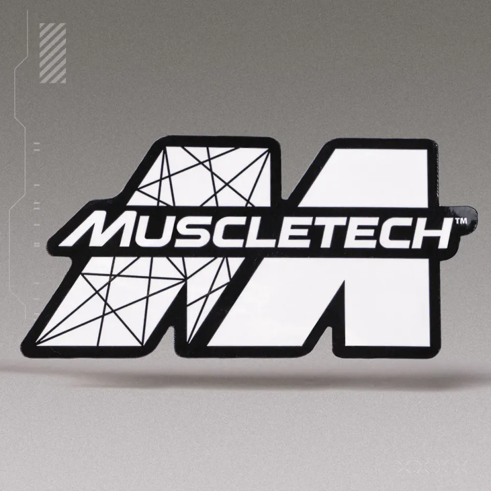 MuscleTech Sticker Logo Vinyl Aufkleber Schwarz-Weiß