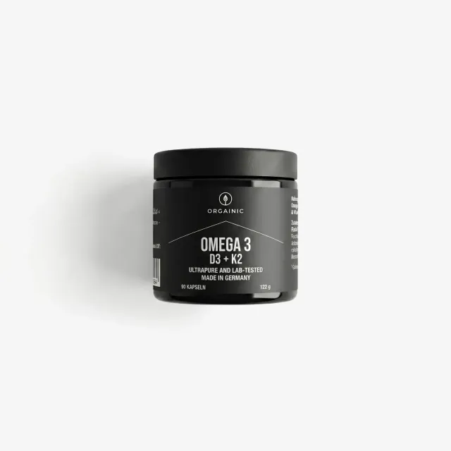 ORGAINIC Omega 3 + D3 K2 Fischöl Kapseln 90 Stück hochdosiert