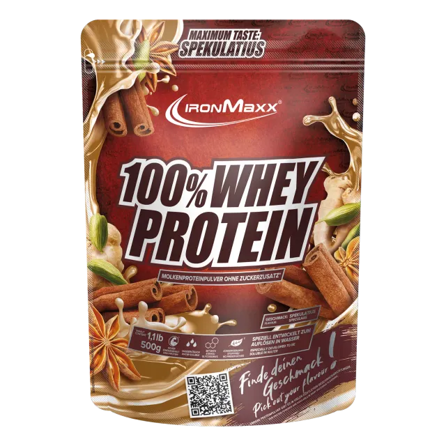 IronMaxx 100% Whey Protein Whey Pulver Spekulatius 500 g zuckerfrei