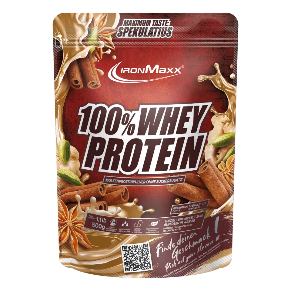 IronMaxx 100% Whey Protein Whey Pulver Spekulatius 500 g zuckerfrei