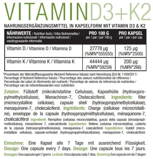 sinobPHARMA BlackLine 2.0 Vitamin D3+K2 vegane Kapseln 60 Stück