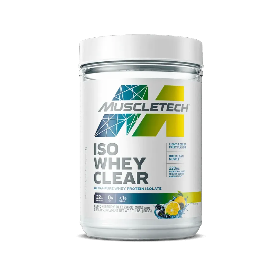 MuscleTech Iso Whey Clear Proteinpulver verschiedene Sorten leicht