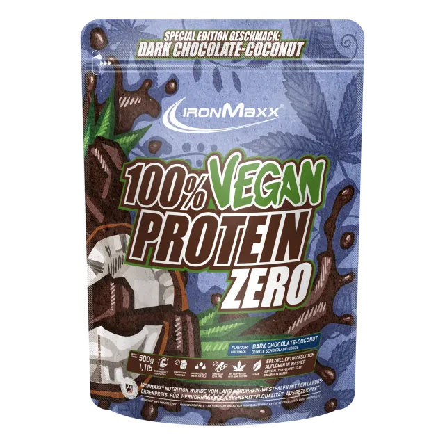Iron Maxx Vegan Protein Zero Proteinpulver Dark Chocolate Coconut 500 g zuckerfrei