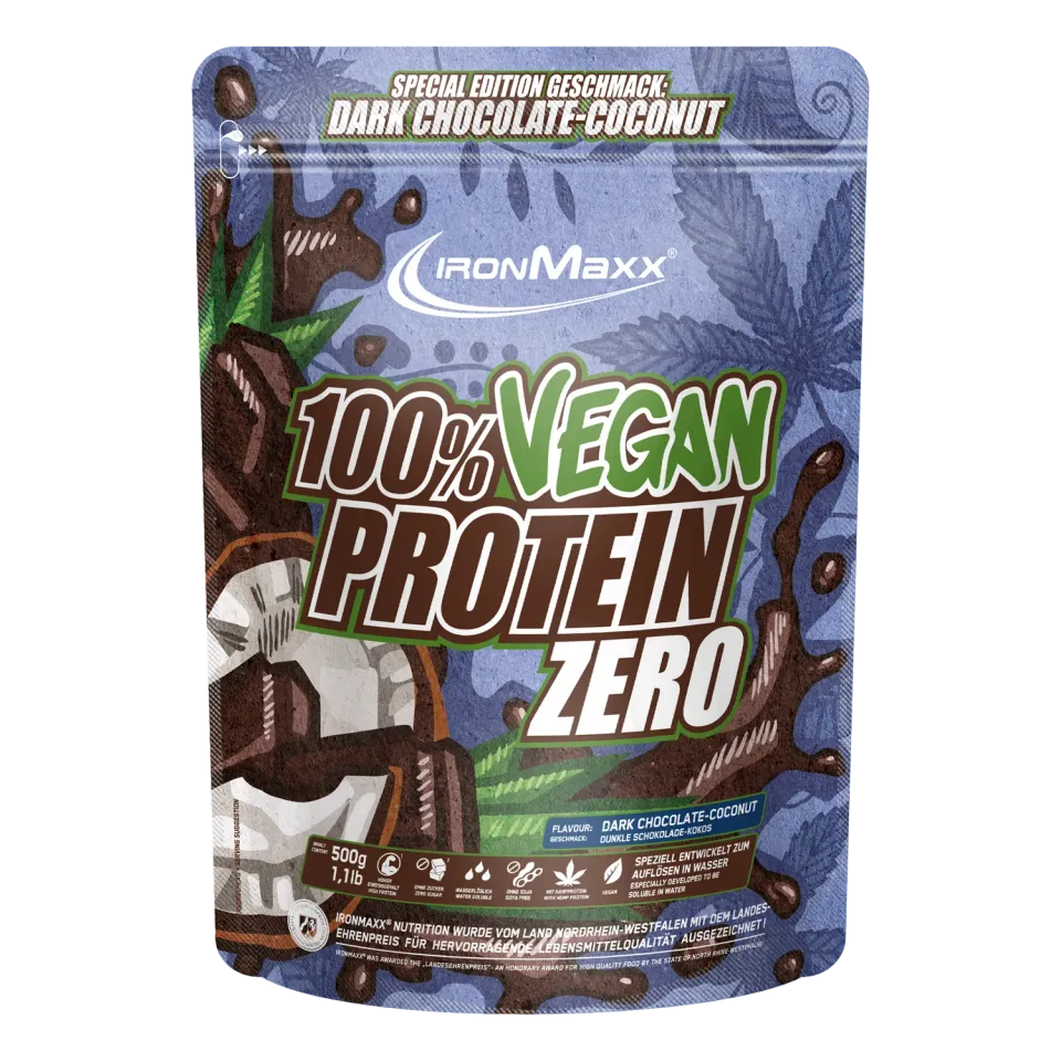 Iron Maxx Vegan Protein Zero Proteinpulver Dark Chocolate Coconut 500 g zuckerfrei