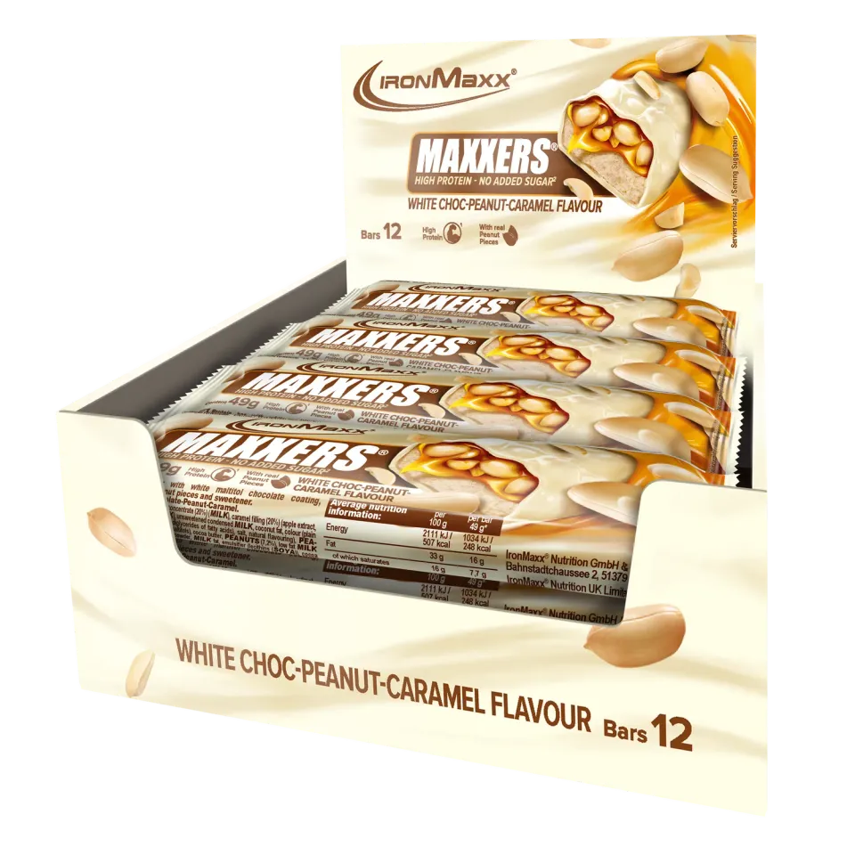 Iron Maxx Maxxers Proteinriegel 12x49g White Choc Peanut Caramel
