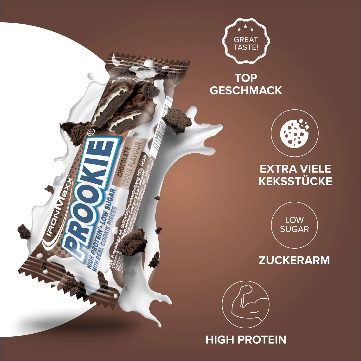 Iron Maxx Prookie 45g Proteinriegel Chocolate Cookie Crunch