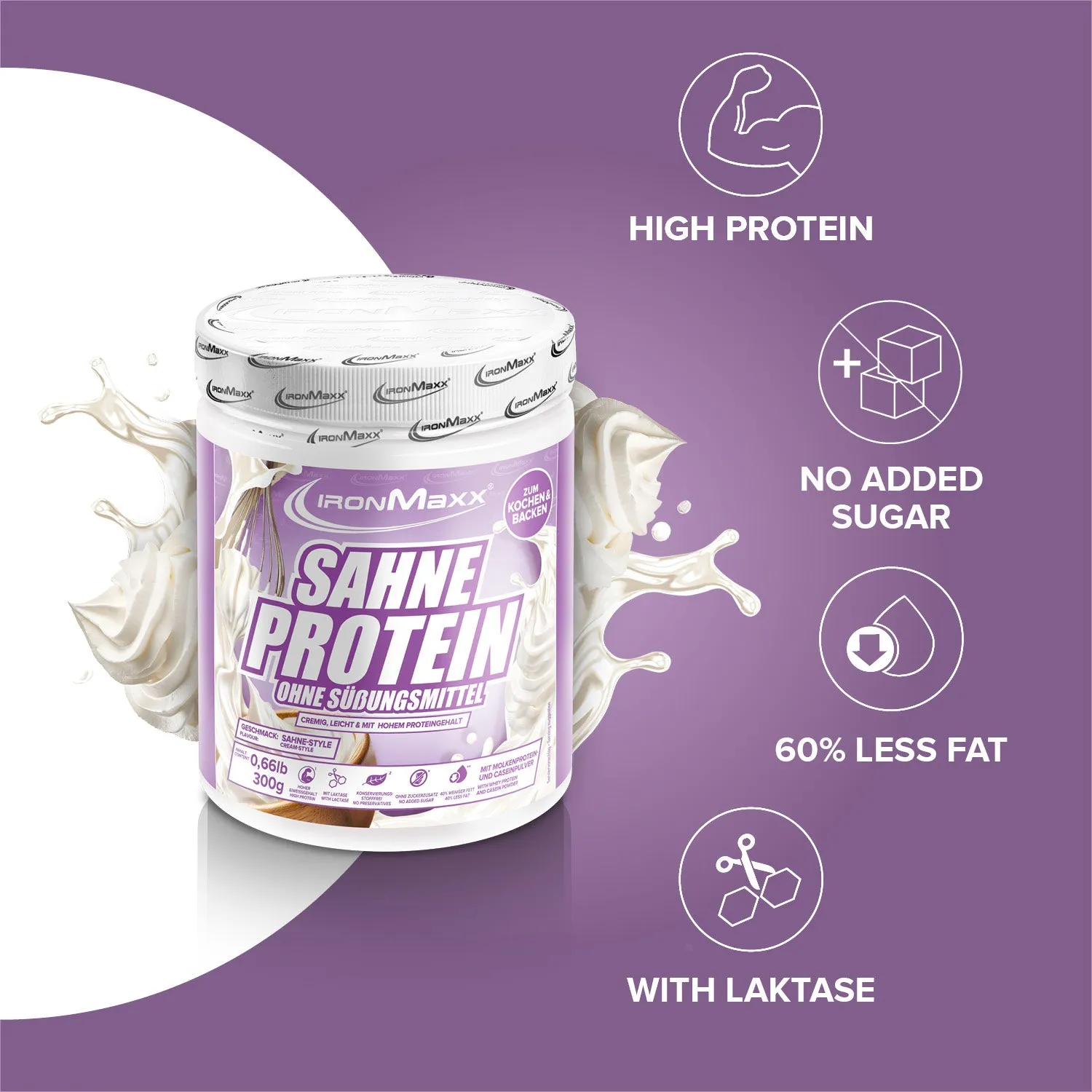 Iron Maxx Sahne Protein Sahne Proteinsahne 300g fettreduziert