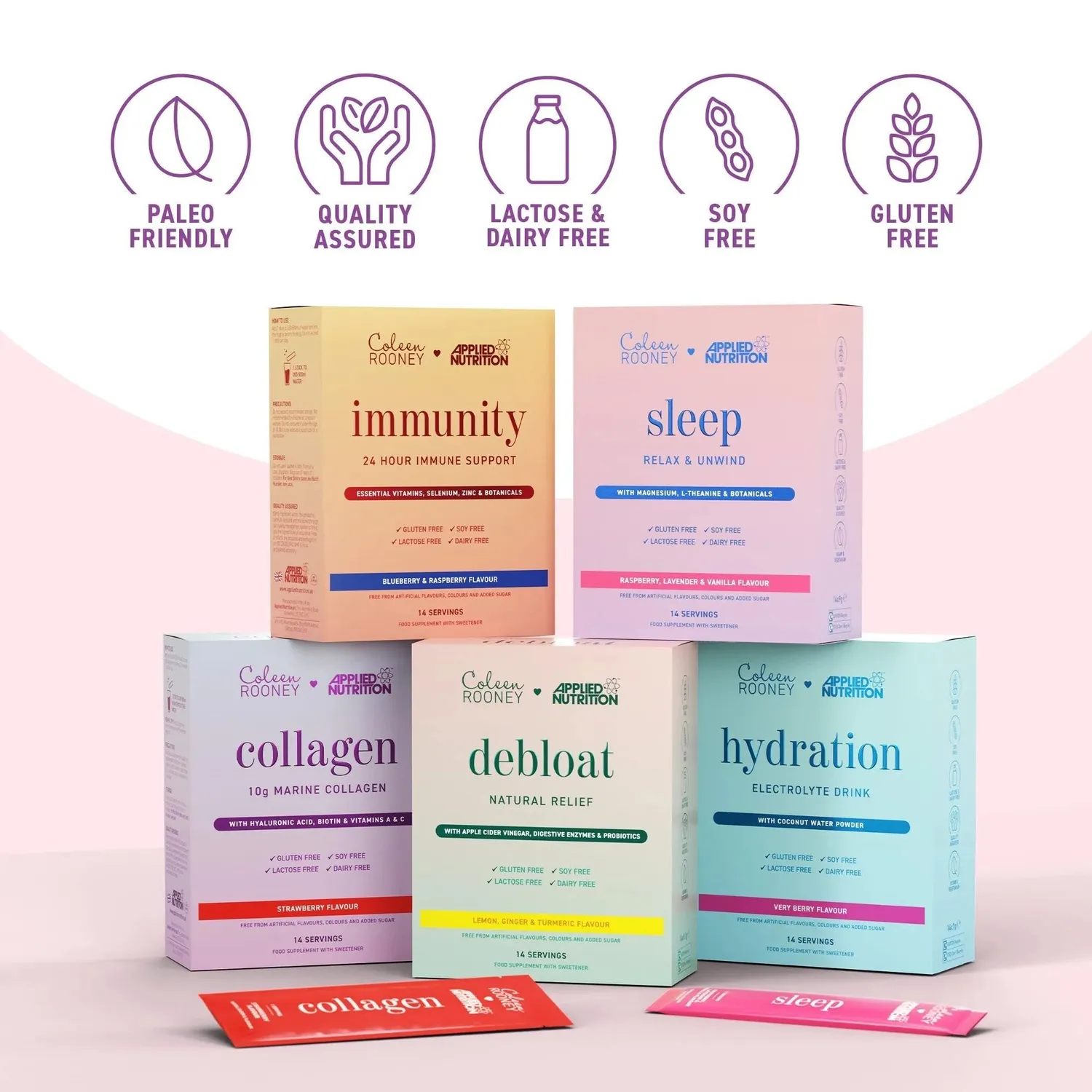 Applied Nutrition Coleen’s Marine Collagen Pulver Erdbeere 14 Sticks