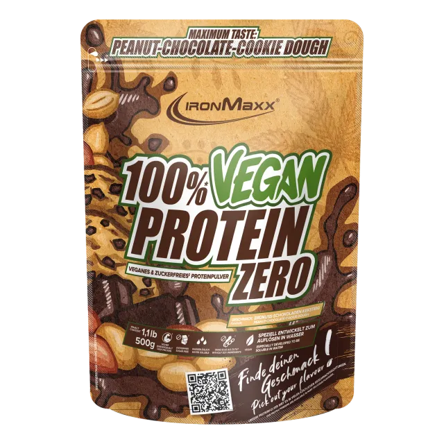 Iron Maxx 100% Vegan Protein Zero 500 g Proteinpulver Peanut Chocolate Cookie Dough