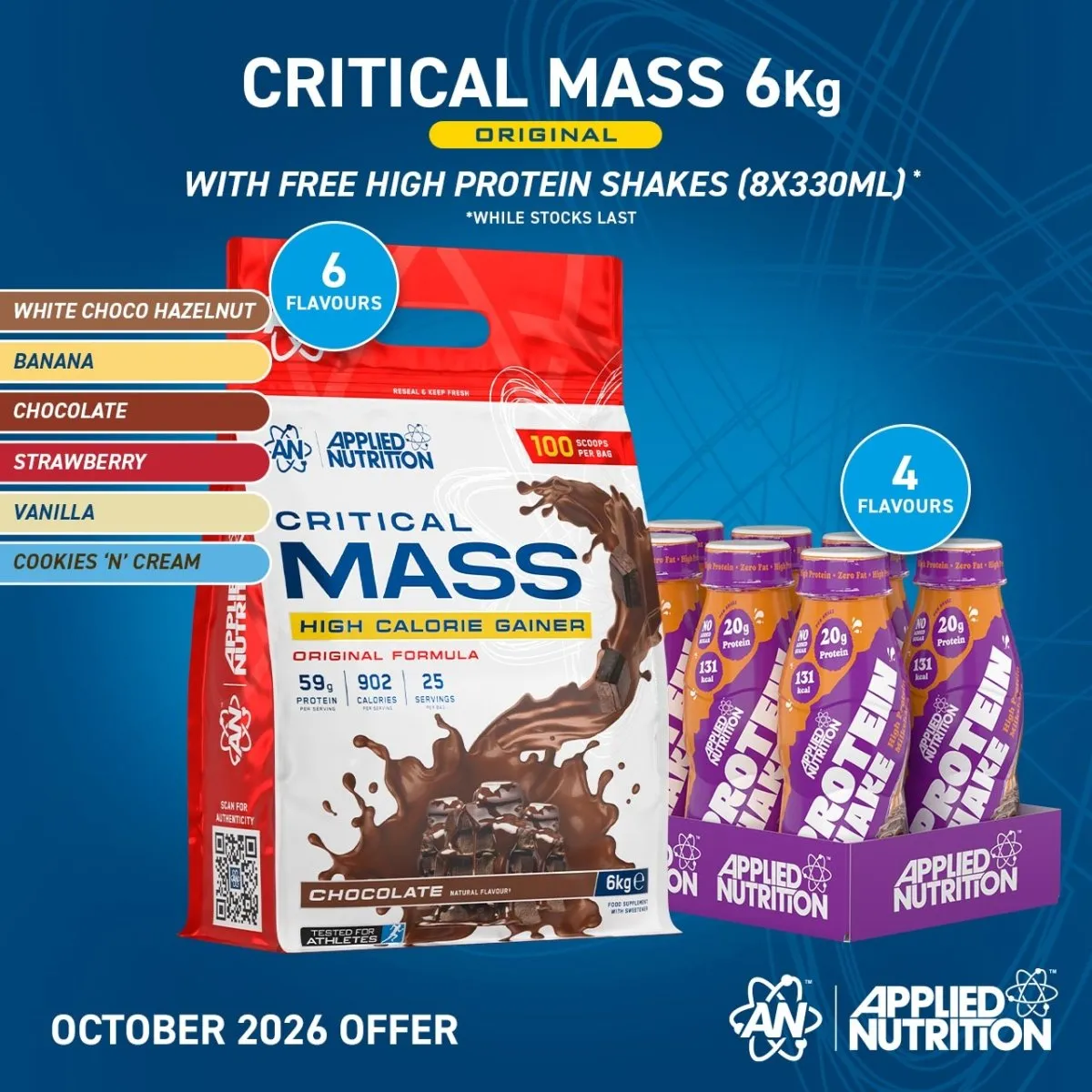 Applied Nutrition Critical Mass Original 6kg Mass Gainer Banane