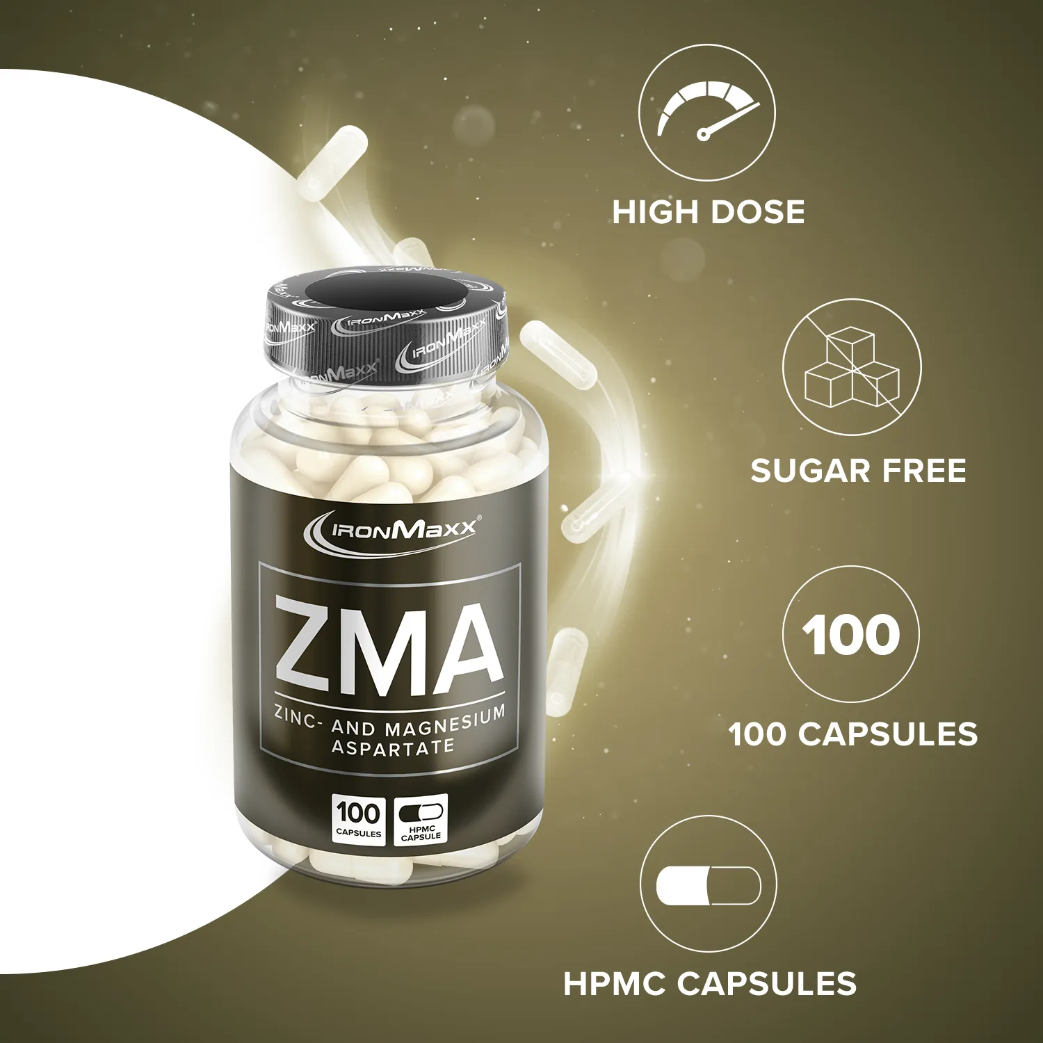 IronMaxx ZMA Kapseln 100 Stück Zink Magnesium Vitamin B6