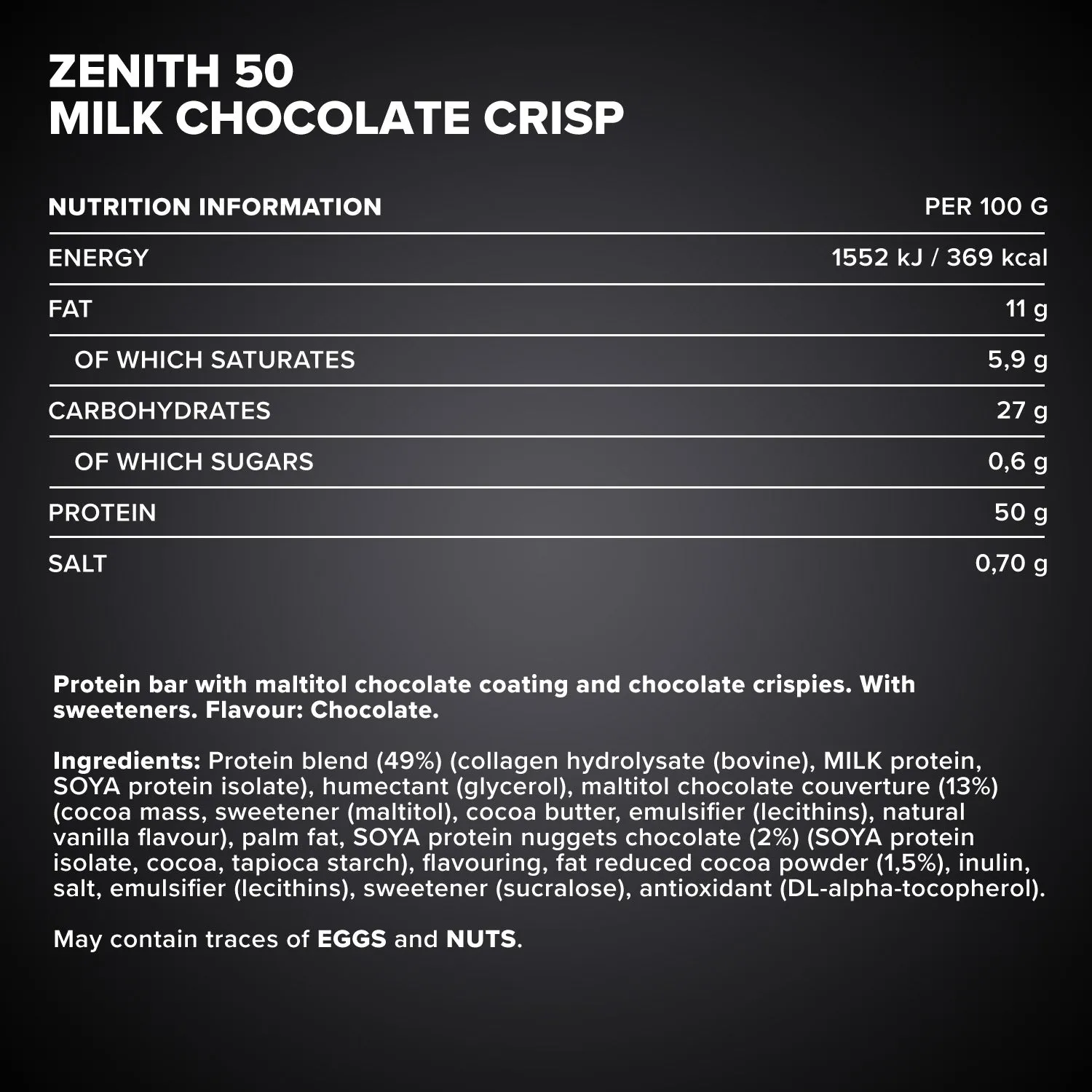 Iron Maxx ZENITH 50 Protein Riegel 12 x 100 g Brownie Chocolate Crisp