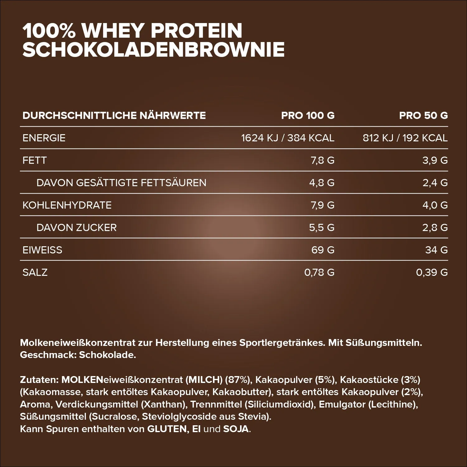 Iron Maxx 100% Whey Protein Pulver Chocolate Brownie 500g zuckerfrei