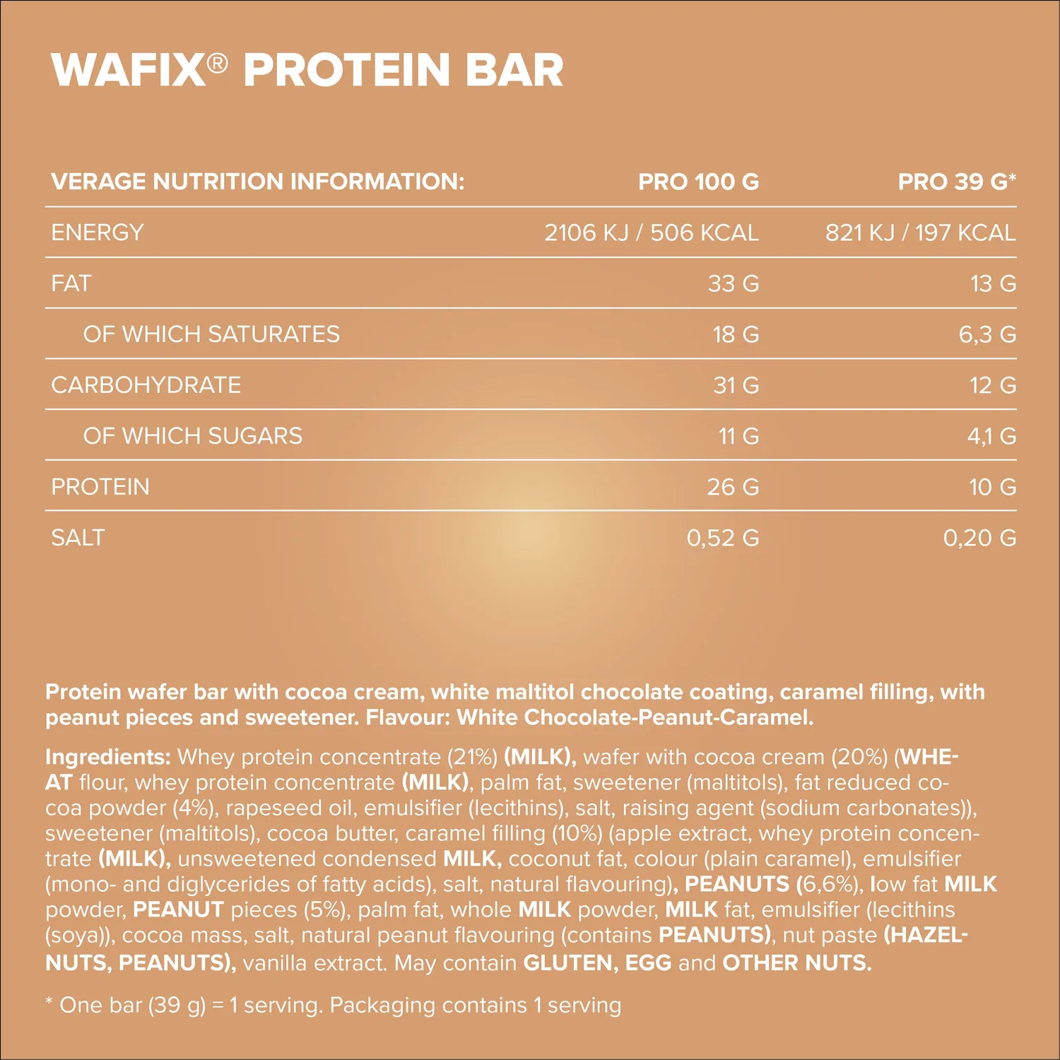 Iron Maxx Wafix Proteinriegel White Peanut Caramel 24x39 g Waffel