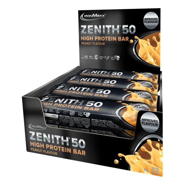 Iron Maxx ZENITH 50 Protein Riegel 12 x 100 g Erdnuss