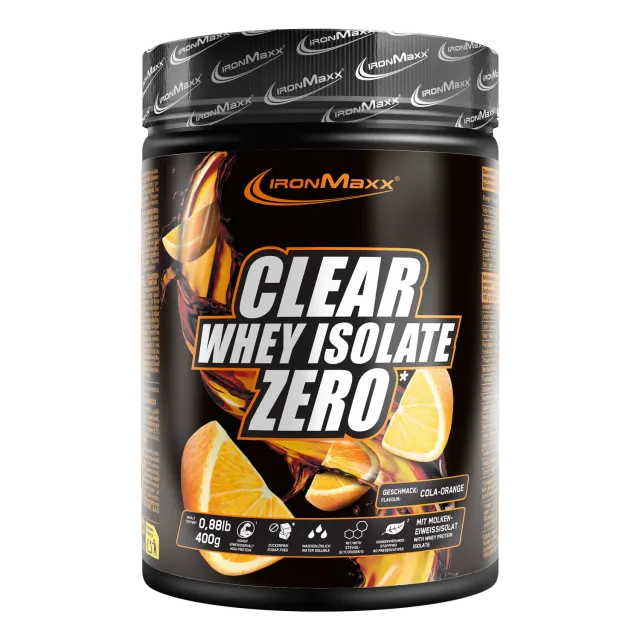 Iron Maxx Clear Whey Isolate ZERO Proteinpulver Cola Orange 400g zuckerfrei
