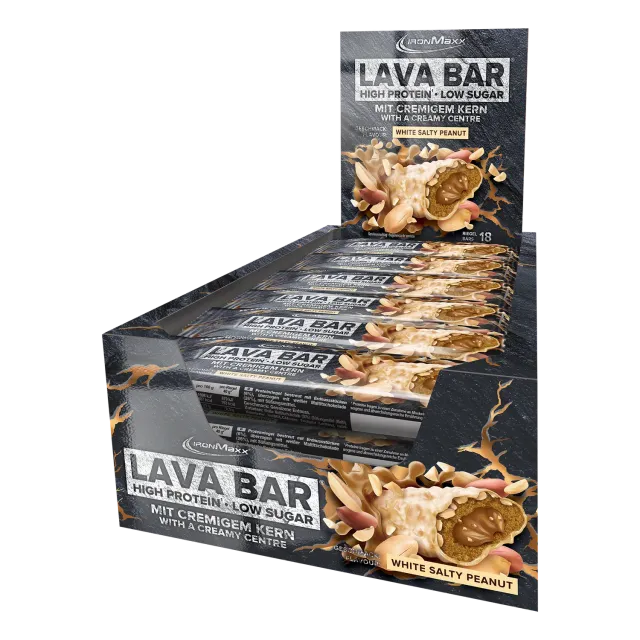Iron Maxx Lava Bar Proteinriegel White Salty Peanut 18 x 40 g proteinreich
