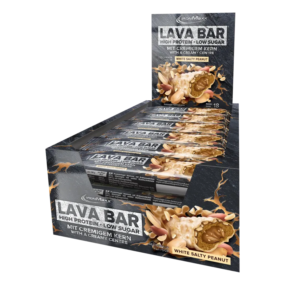 Iron Maxx Lava Bar Proteinriegel White Salty Peanut 18 x 40 g proteinreich
